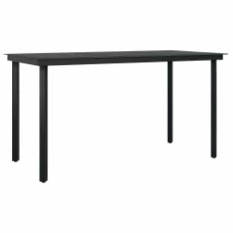 Set de sufragerie de grădină 5 piese neagră Sticlă Poly Rattan