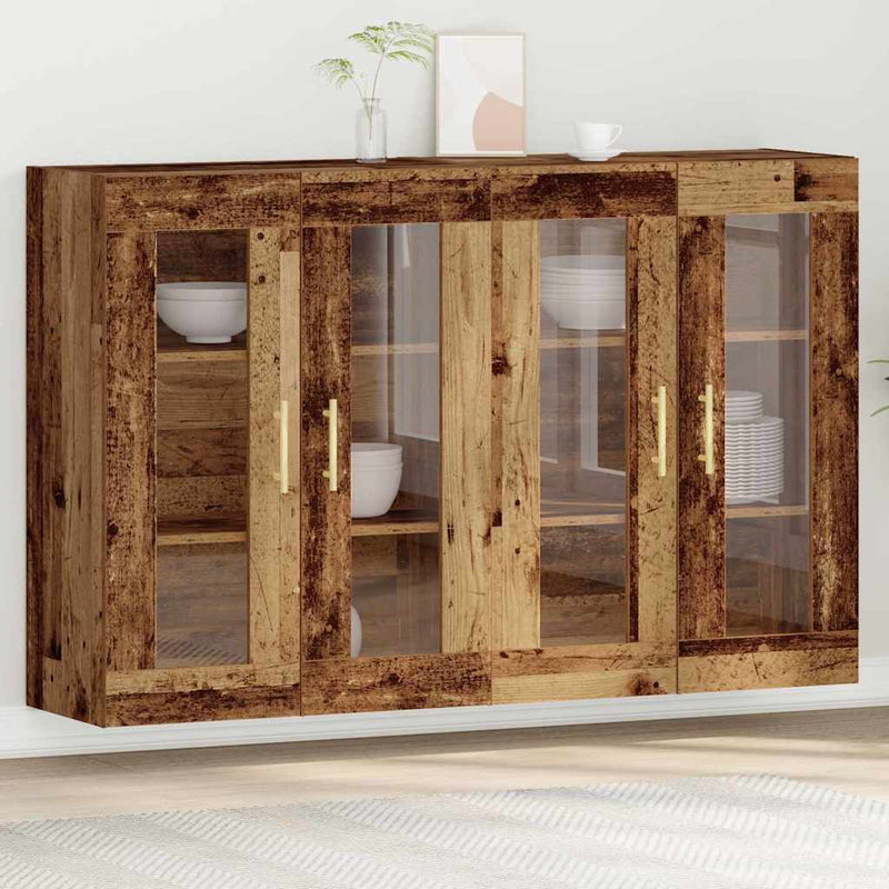 Dulapuri de perete 2 buc. Lemn Vechi 69,5 x 34 x 90 cm