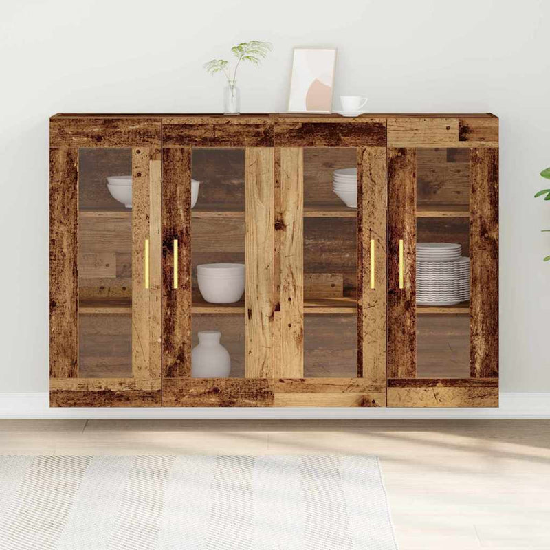Dulapuri de perete 2 buc. Lemn Vechi 69,5 x 34 x 90 cm