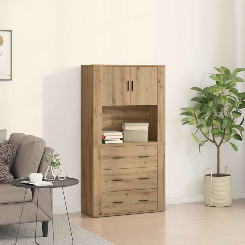 Bufet Stejar Artizanal 80 x 33 x 150 cm Lemn prelucrat