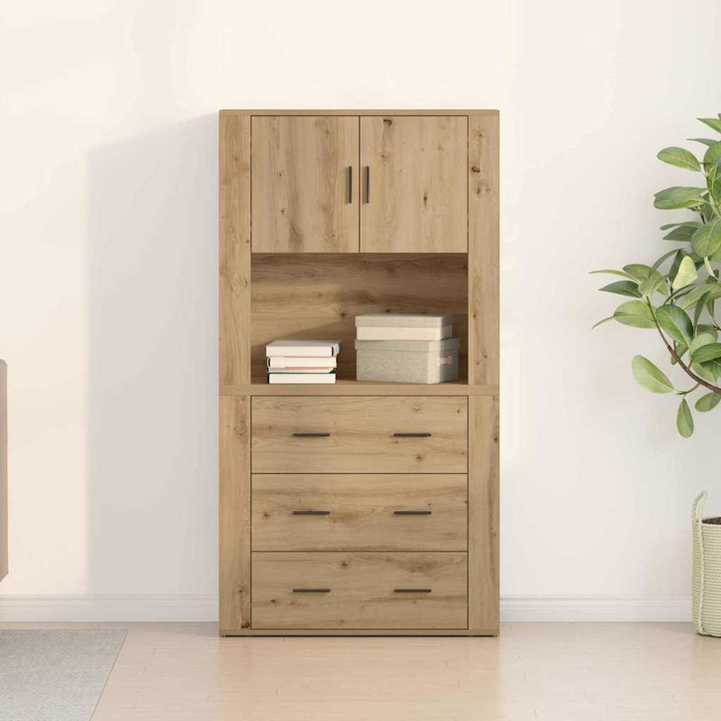Bufet Stejar Artizanal 80 x 33 x 150 cm Lemn prelucrat
