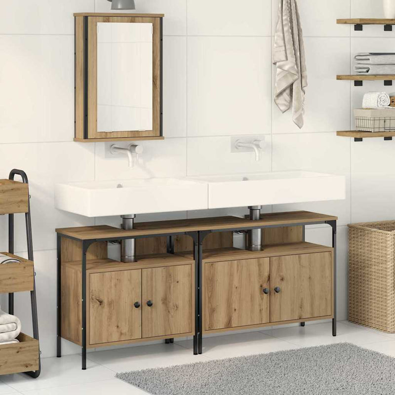 Unități de vanitate pentru baie 3 buc. Maro 80 x 30 x 60 cm