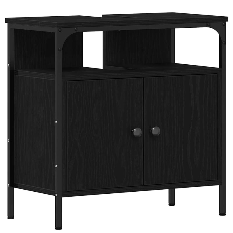 Set de mobilier pentru baie 3 buc. Stejar Negru