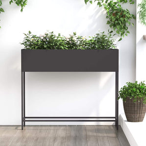 Ghiveci ridicat pentru grădină Negru 100 x 26 x 82 cm Oțel
