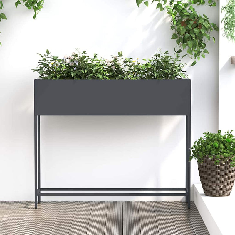 Ghiveci ridicat pentru grădină Antracit 100 x 26 x 82 cm Oțel