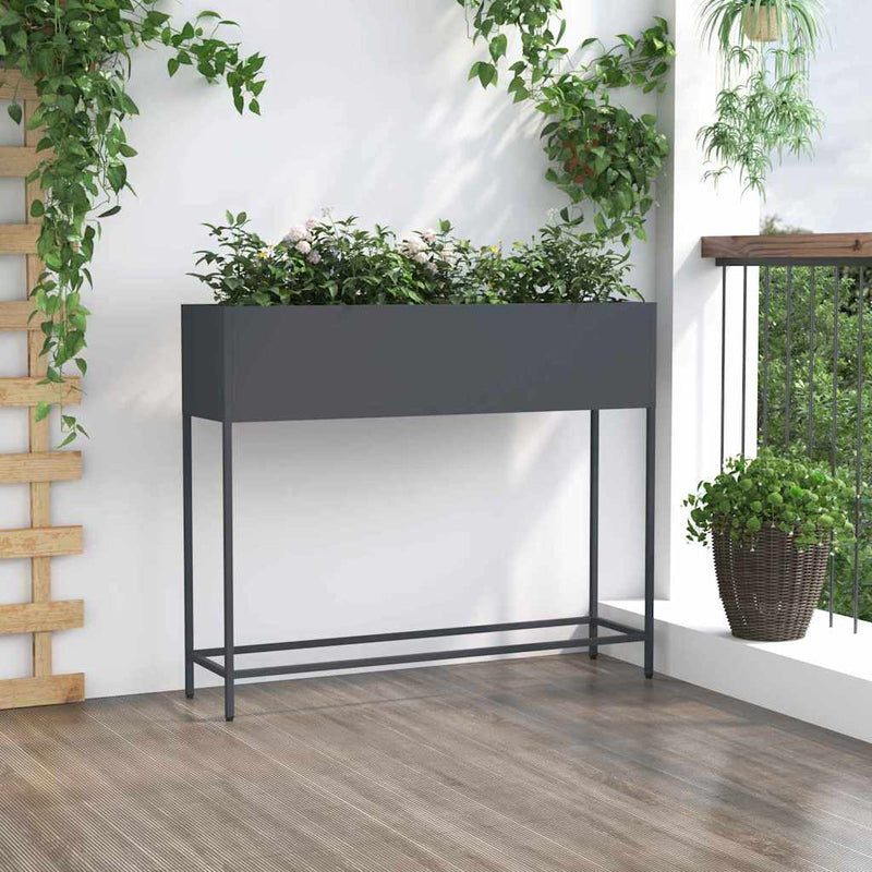 Ghiveci ridicat pentru grădină Antracit 100 x 26 x 82 cm Oțel