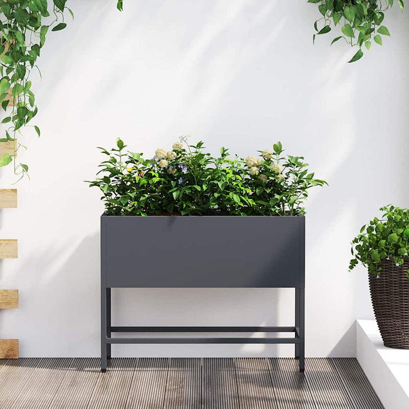 Ghiveci ridicat pentru grădină Antracit 60 x 26 x 45 cm Oțel