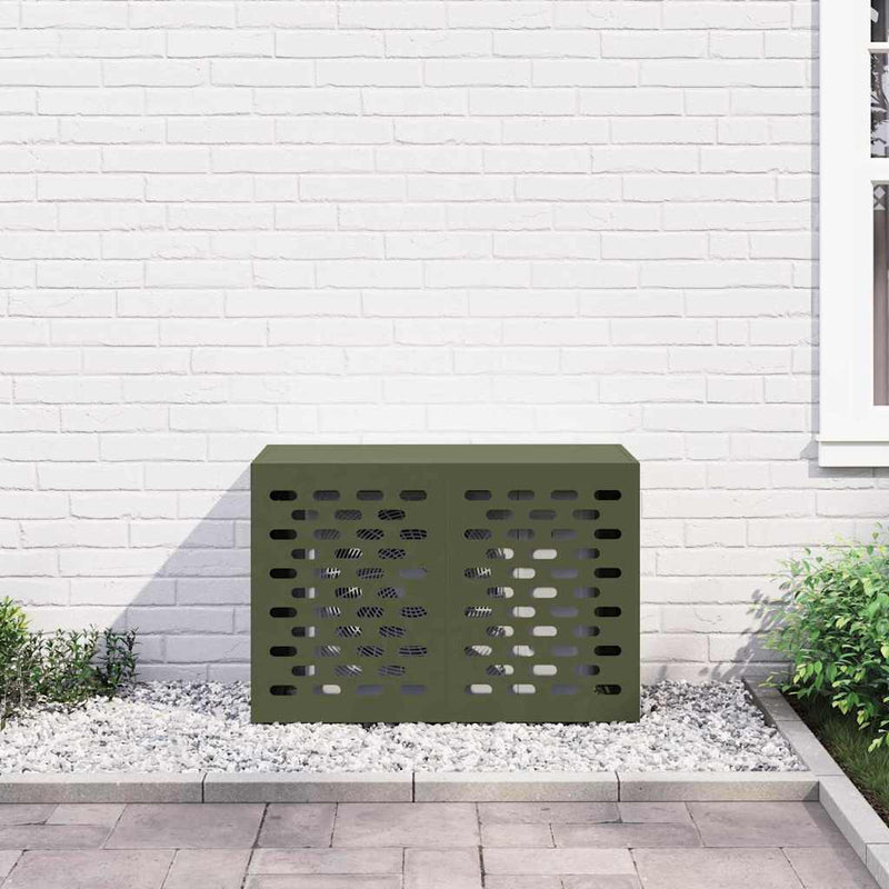 Husă pentru aer condiționat Verde măsliniu 90 x 40 x 60 cm Oțel