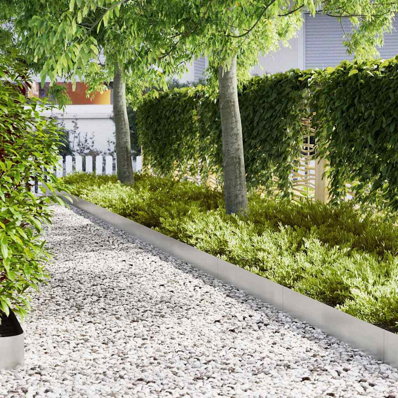 Margine pentru gazon 10 buc. 100 x 0.05 x 20 cm Oţel inoxidabil