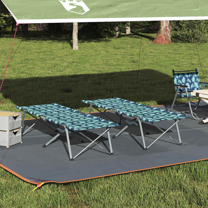 Pat pliabil pentru camping 2 buc. Pădure 194 x 62,5 x 42,5 cm