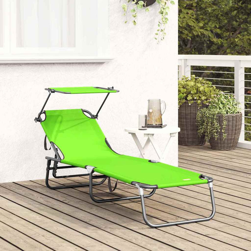 Șezlong pliabil oxford Verde