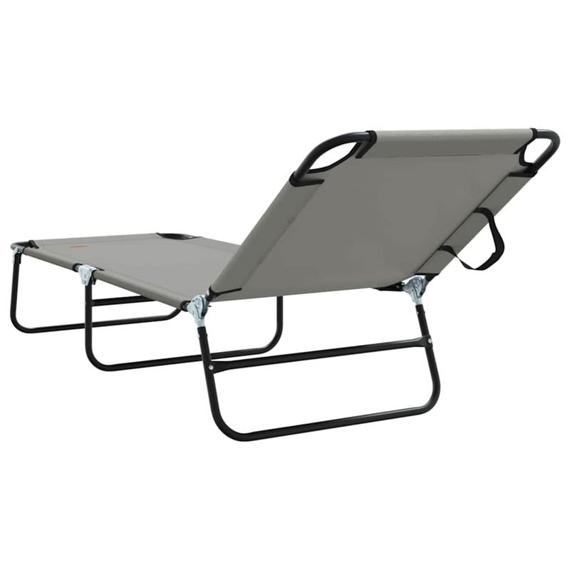 Șezlong pliabil Gri 188 x 57 x 86,5 cm Poliester