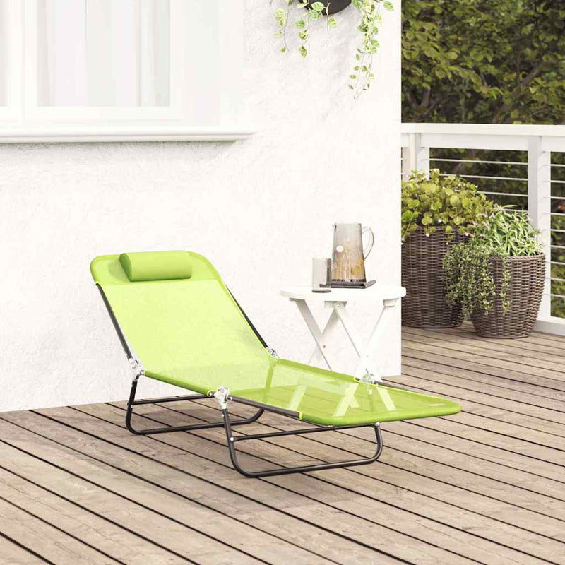 Șezlong pliabil Verde 182 x 55 x 85,5 cm Textilenă