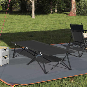 Pat pliabil pentru camping Manual Negru 206 x 76 x 74 cm