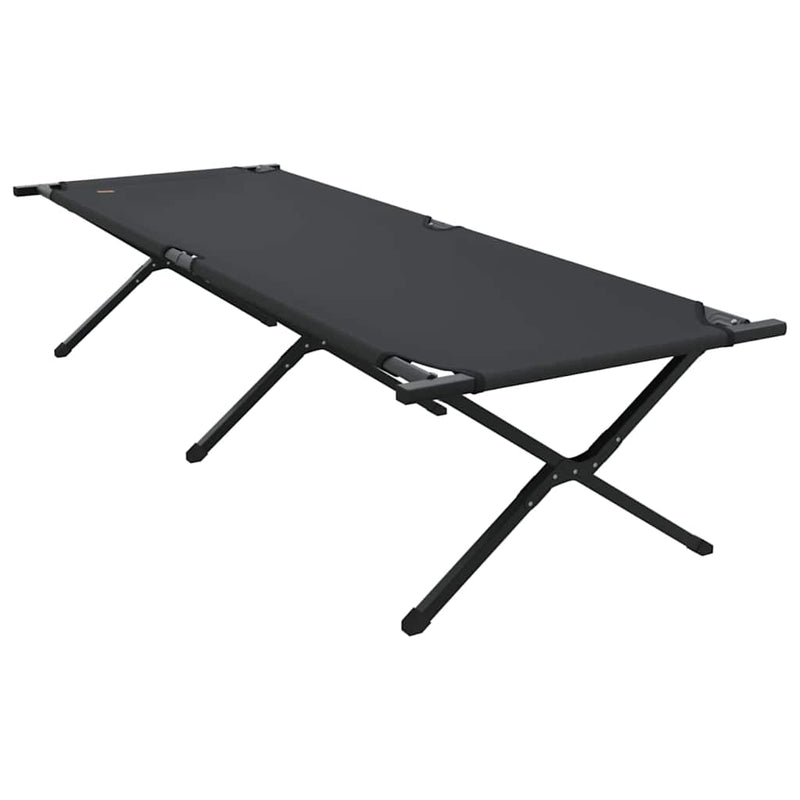 Pat pliabil pentru camping Manual 2 buc. Negru 210 x 80 x 46 cm