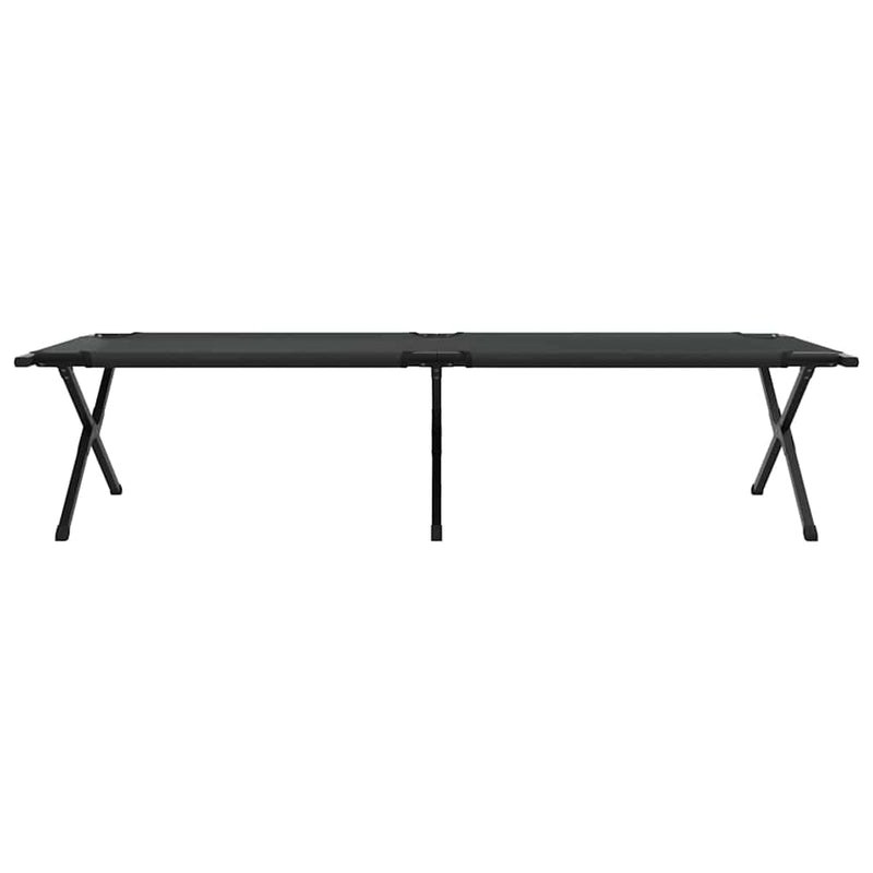 Pat pliabil pentru camping Manual 2 buc. Negru 210 x 80 x 46 cm