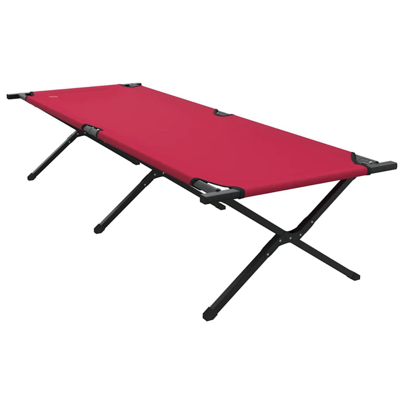 Pat pliabil pentru camping Manual 2 buc. Roșu 210 x 80 x 46 cm