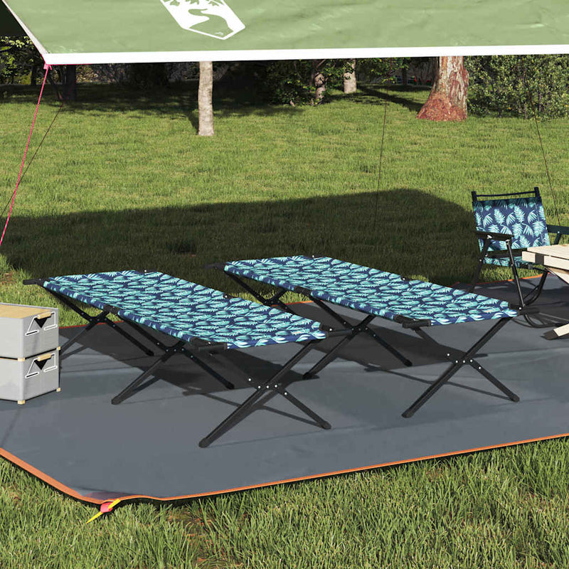 Pat pliabil pentru camping 2 buc. Pădure 210 x 80 x 46 cm