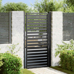 Poarta de gradina incuiata neagra 100x180 cm aluminiu