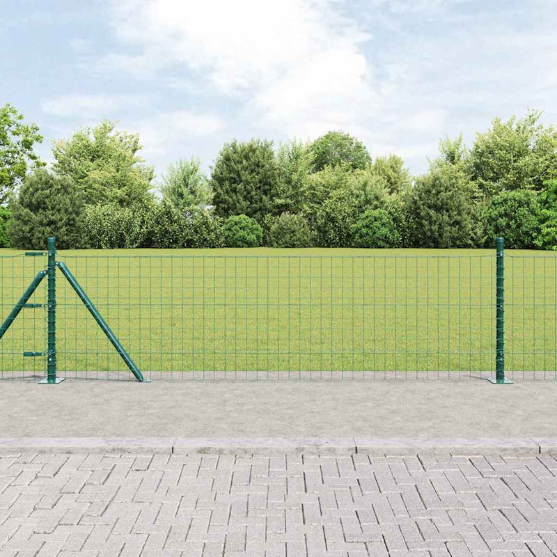 Stâlp de gard cu bază de beton 7 buc. Verde