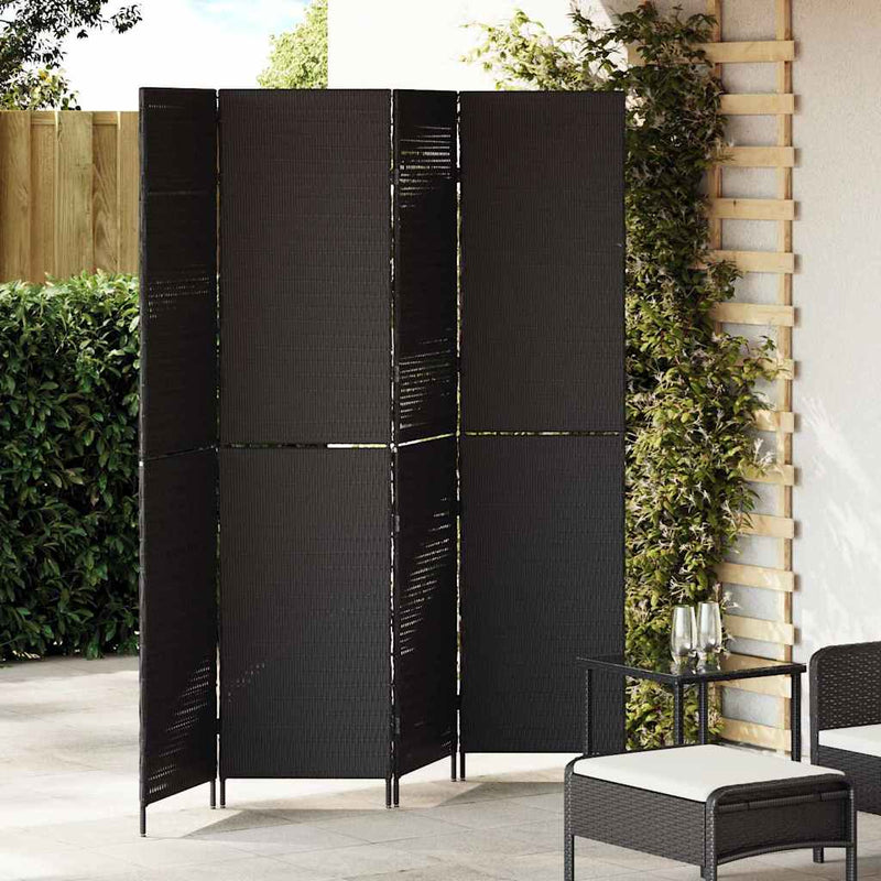 Separator de cameră Negru 195 x 180 cm poliratan