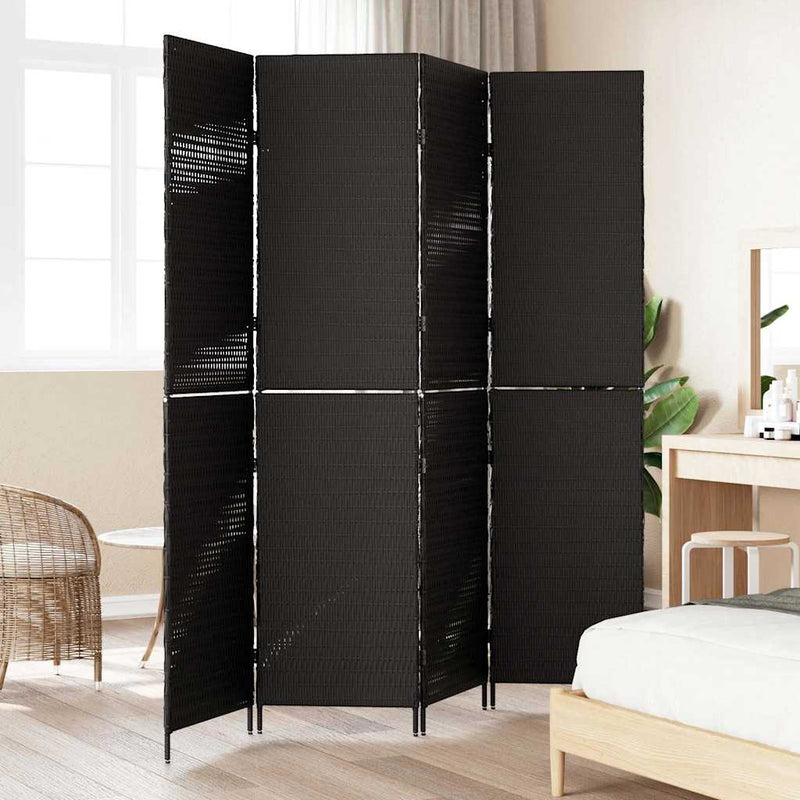 Separator de cameră Negru 195 x 180 cm poliratan