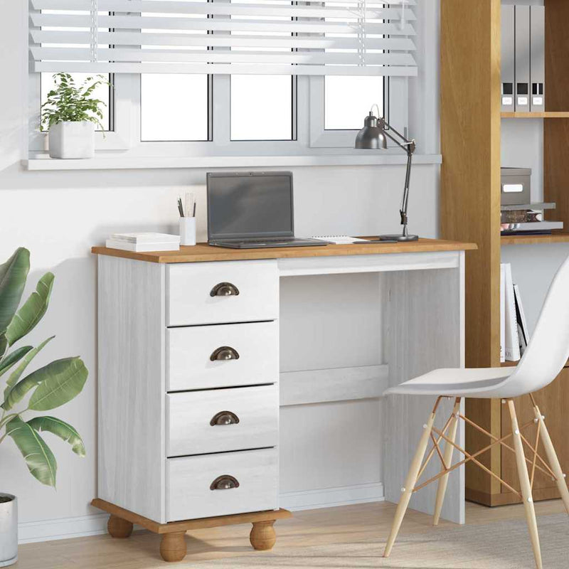 Masă de scris ASKIM Alb 95 x 40 x 75 cm Lemn de pin masiv