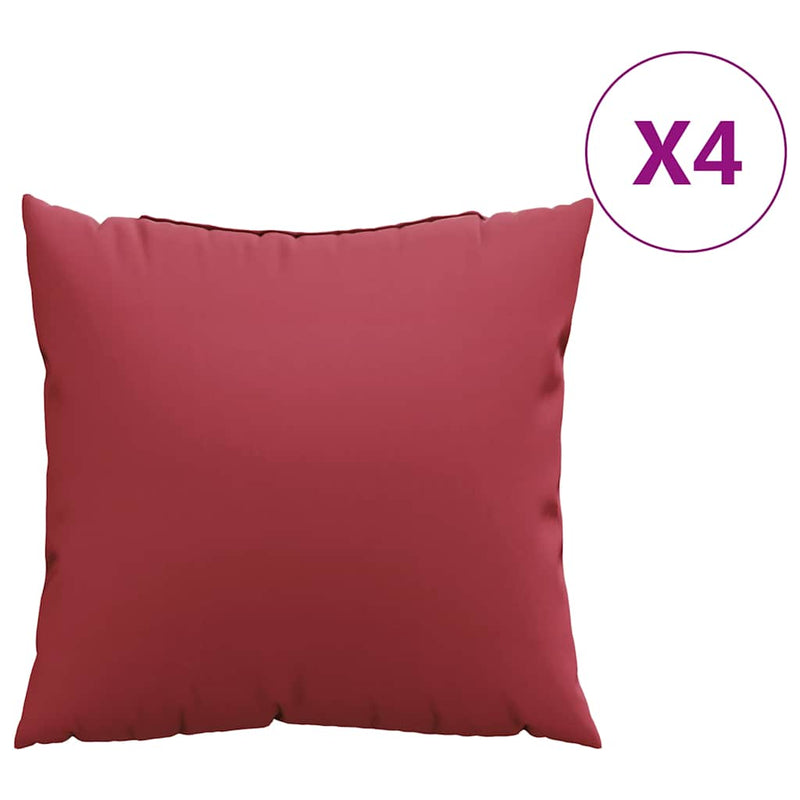 Perne canapea 4 buc. roșu vin 60x60 cm, material textil