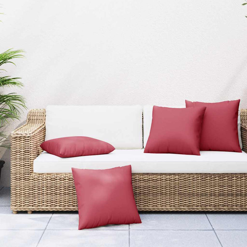 Perne canapea 4 buc. roșu vin 60x60 cm, material textil