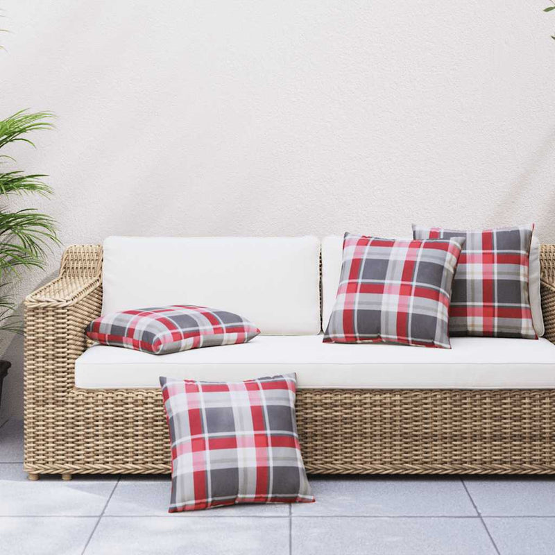 Perne canapea 4 buc. model carouri roșii 60x60 cm, material textil