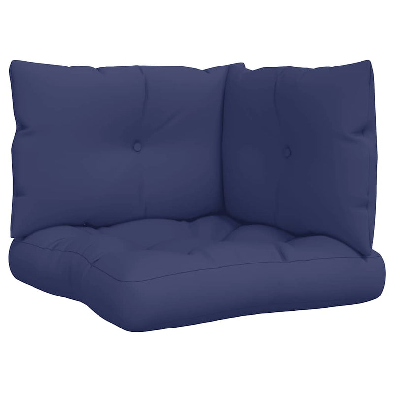 Perne canapea din paleți, 3 buc., bleumarin, textil Oxford