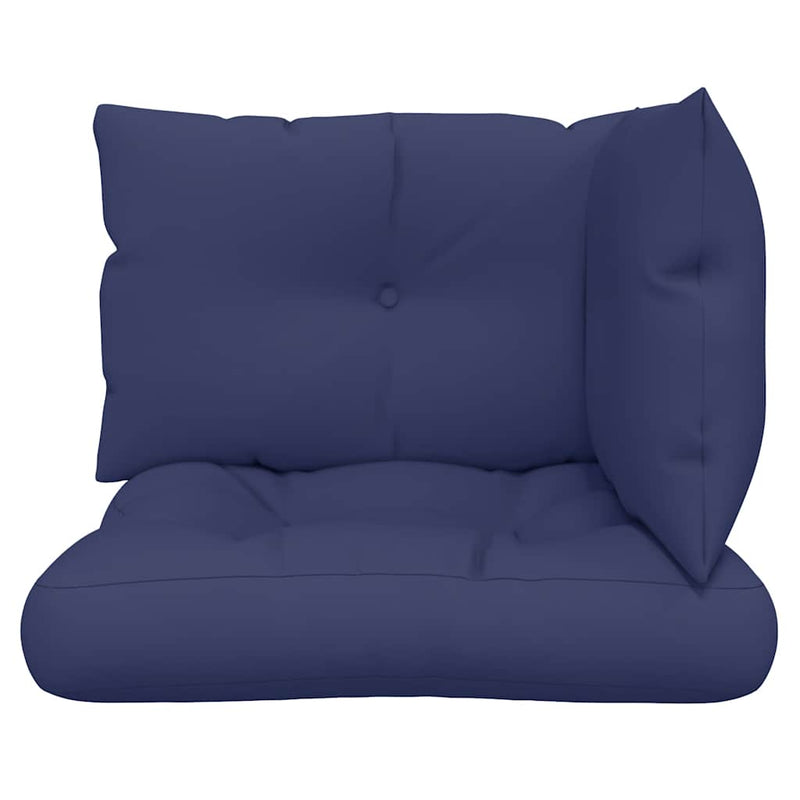 Perne canapea din paleți, 3 buc., bleumarin, textil Oxford