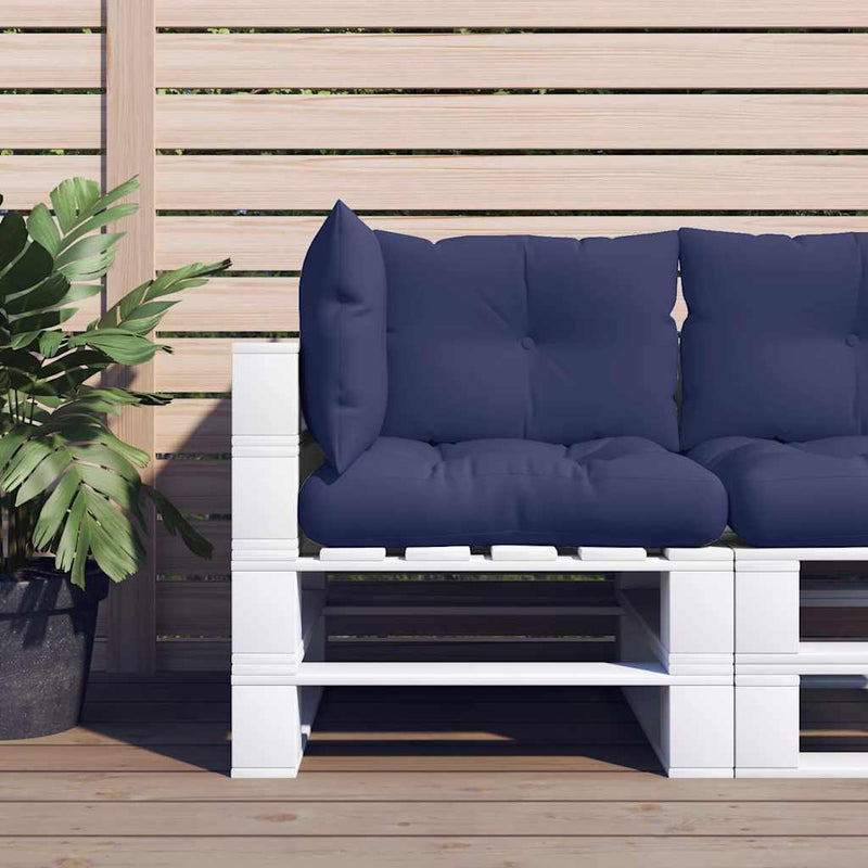 Perne canapea din paleți, 3 buc., bleumarin, textil Oxford