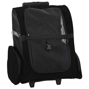Cărucior pentru animale de companie, design 3 în 1, negru, 48x32x(57-106) cm, material Oxford