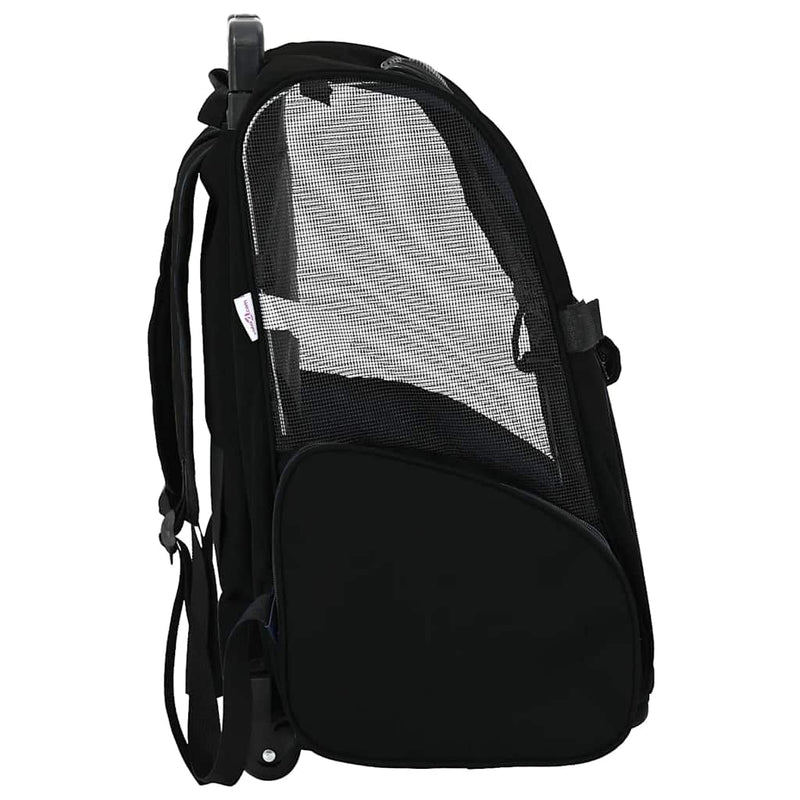 Cărucior pentru animale de companie, design 3 în 1, negru, 48x32x(57-106) cm, material Oxford
