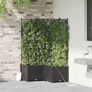 Vază pentru Grădină 3 buc. Negru 80 x 80 x 142 cm PP