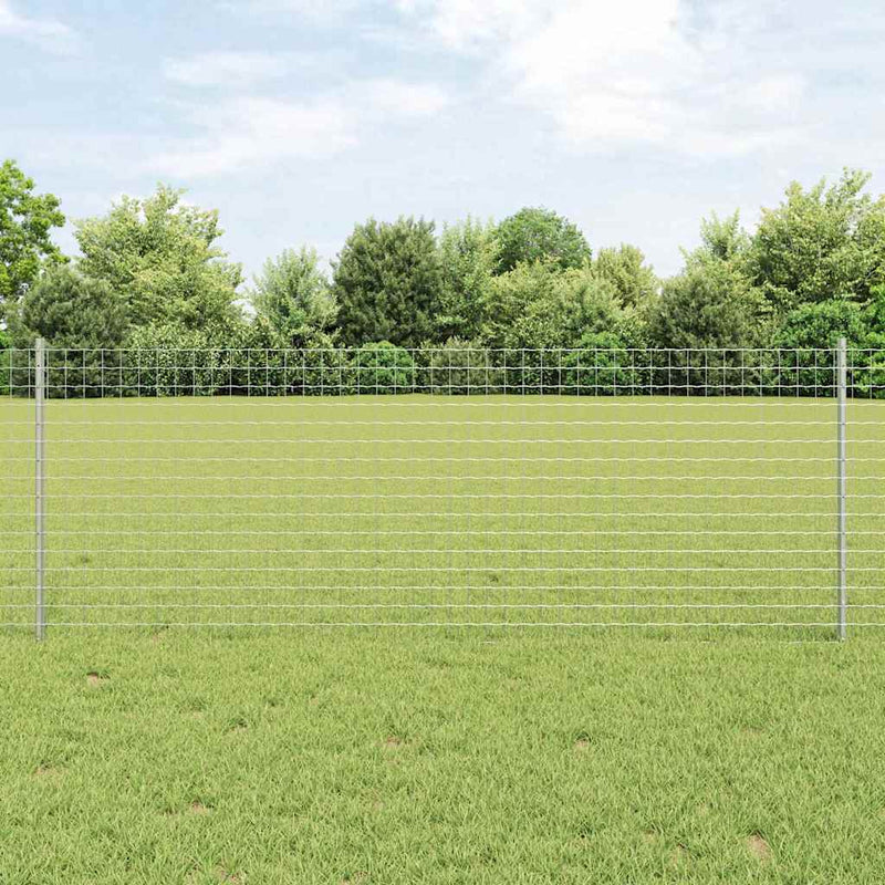 Stâlp de gard încorporat 11 buc. Argintiu 120 cm