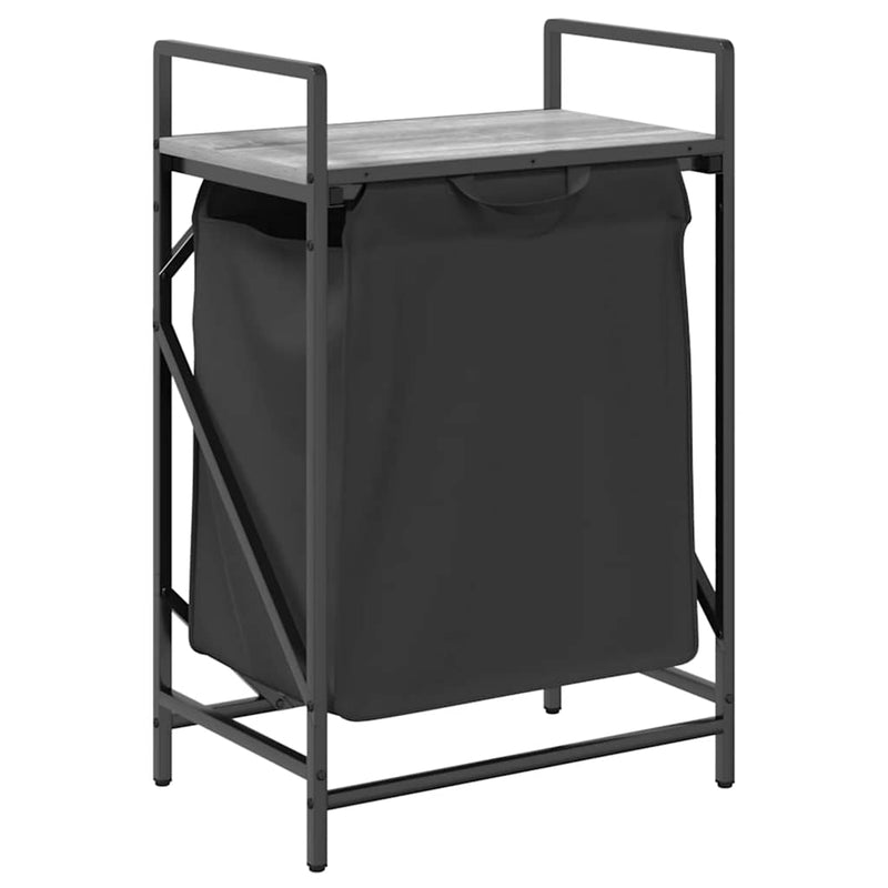 Coș de rufe 1 compartiment cu raft sonoma gri