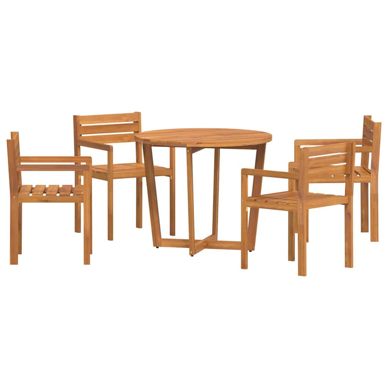 Set de grădină cu 5 piese, lemn masiv de acacia