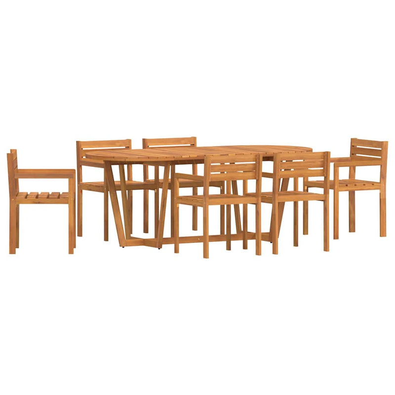 Set de grădină cu 7 piese, lemn masiv de acacia