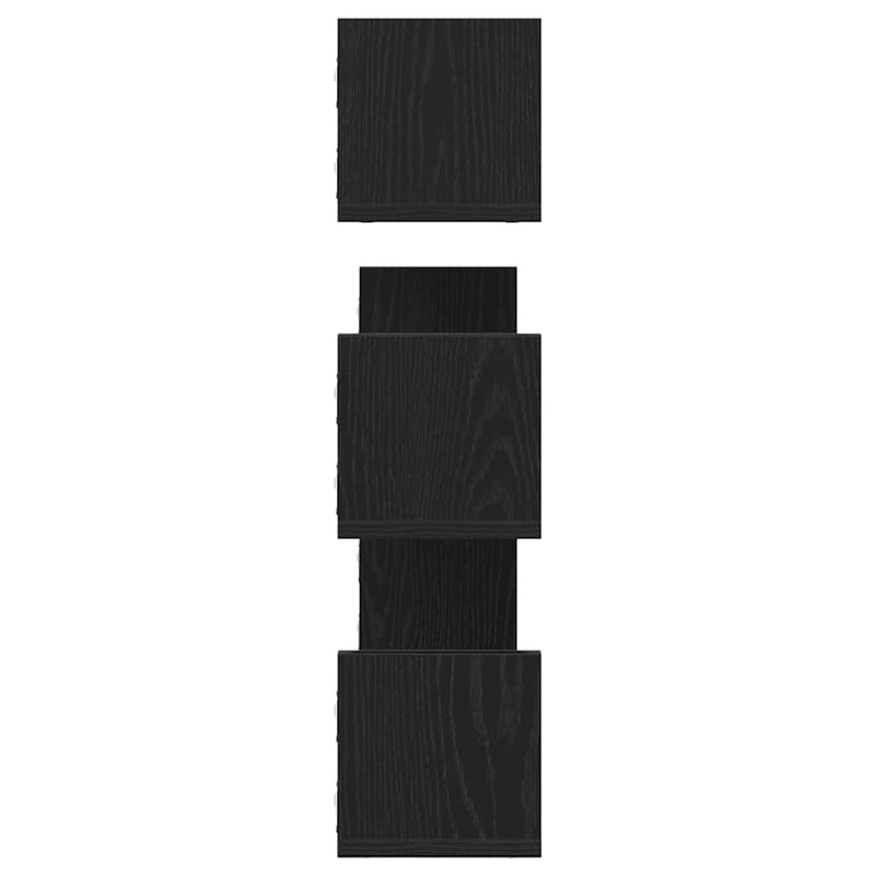 Rafturi de perete 3 buc., stejar negru, 80x18x18 cm, lemn prelucrat
