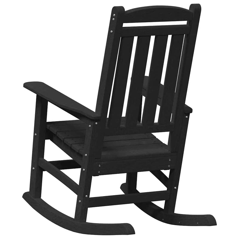 Scaun balansoar de grădină Negru HDPE