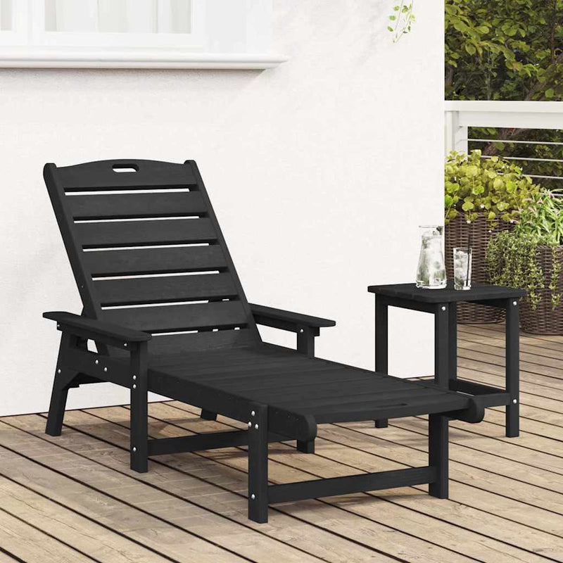 Șezlong Negru HDPE