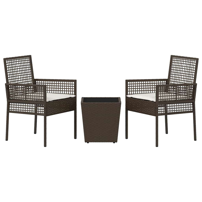 Set Bistro de Grădină 3 buc. Maro poliratan