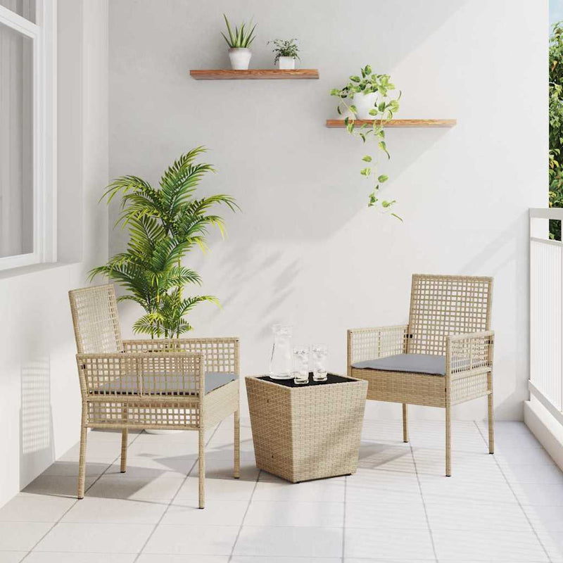 Set Bistro de Grădină 3 buc. Bej poliratan
