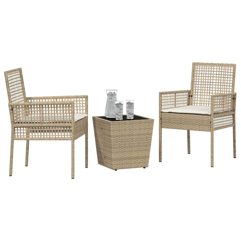 Set Bistro de Grădină 3 buc. Bej poliratan