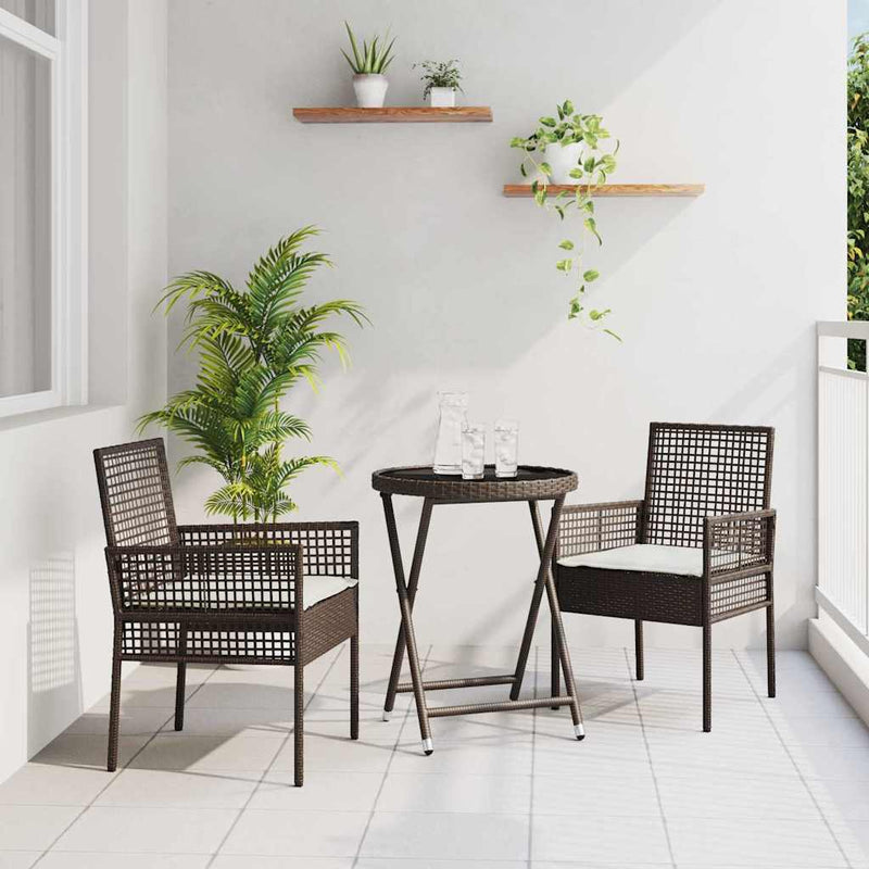 Set Bistro de Grădină 3 buc. Maro poliratan