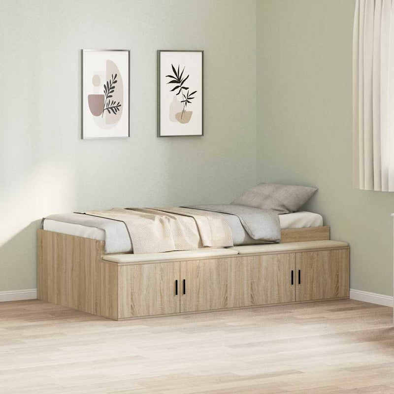 Cadru de pat cu sertar Stejar Sonoma 70 x 190 cm Lemn prelucrat