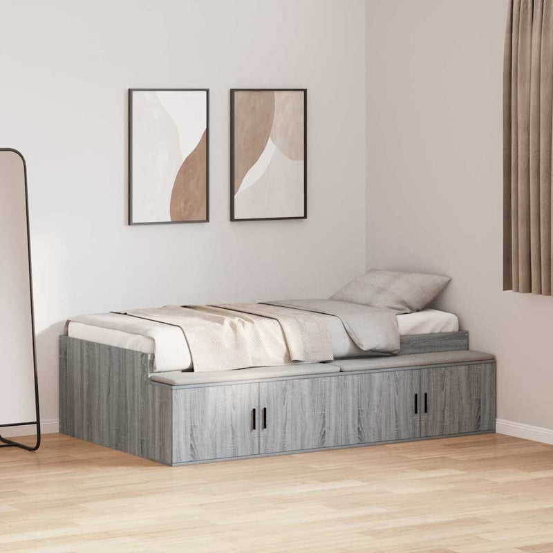 Cadru de pat cu sertar Gri Sonoma 70 x 190 cm Lemn prelucrat