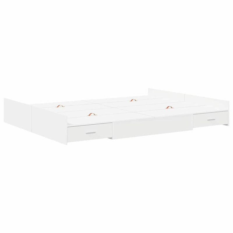 Cadru de pat cu depozitare Alb 140 x 190 cm Lemn prelucrat
